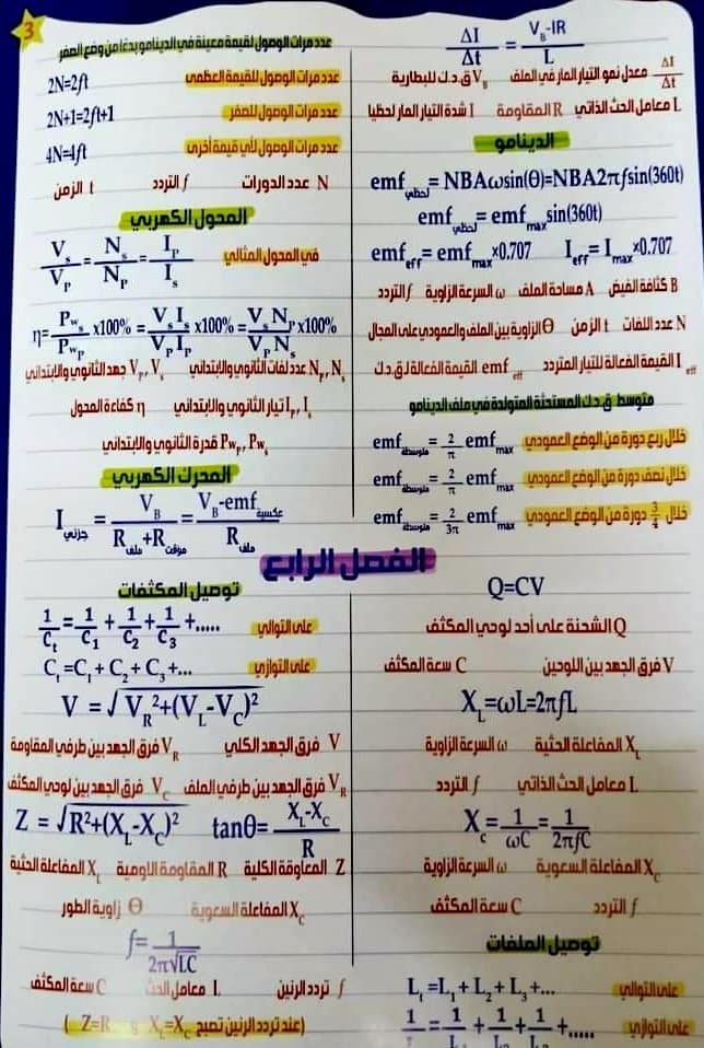 جميع قوانين الفيزياء الحديثة الثالث الثانوي 2022