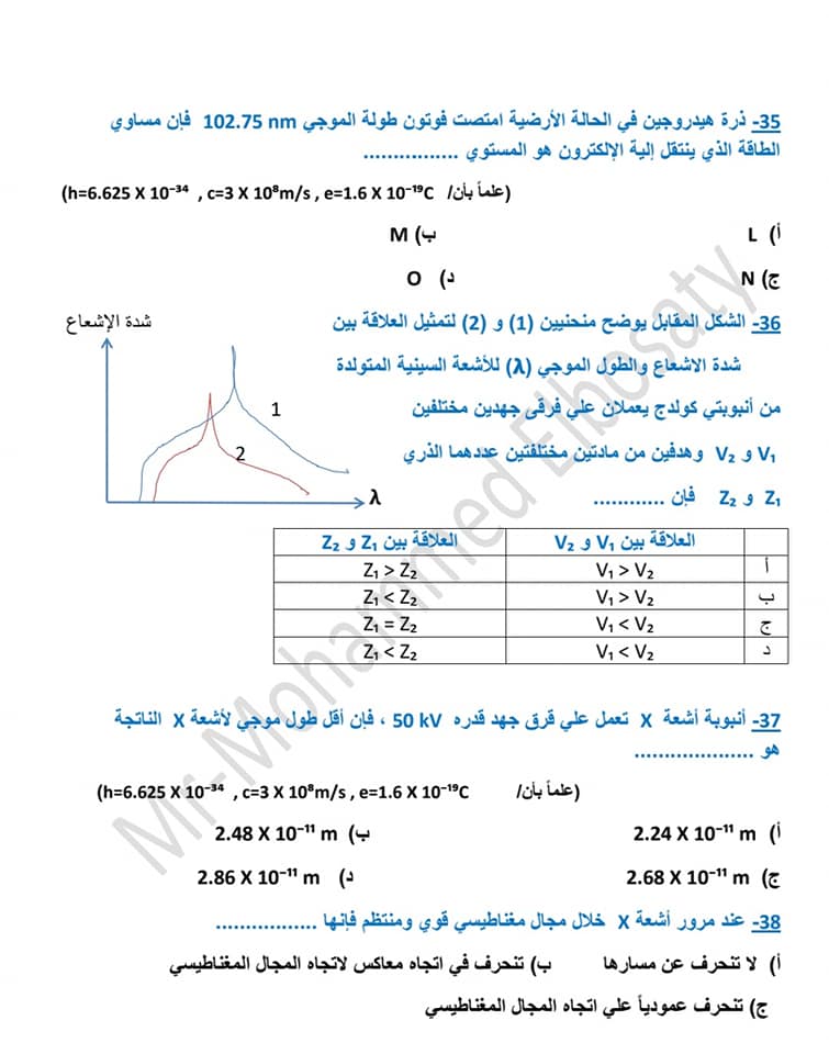 هدية لطلاب الثانوية العامة اهم أسئلة الفصل الخامس والسادس والسابع فيزيااااء في 20 صفحة فقط