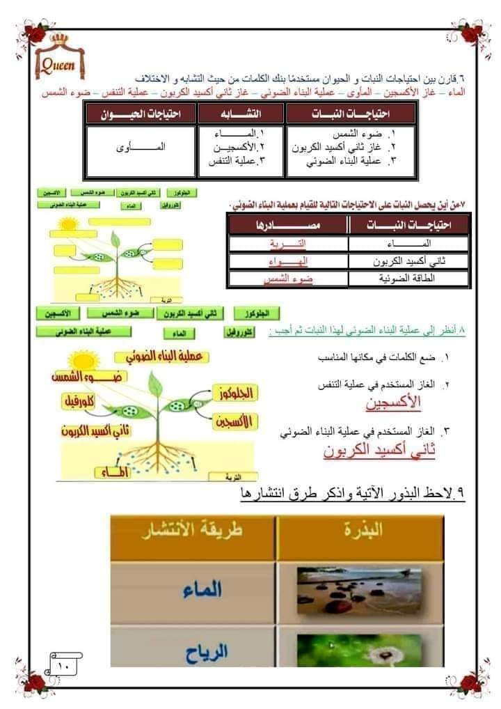 مراجعة علي منهج شهر أكتوبر - علوم للصف الخامس الابتدائي - الفصل الدراسي الأول