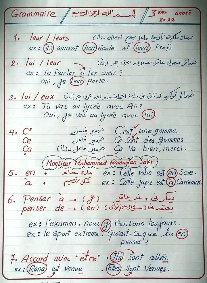 تكات وقواعد هامة - لغة فرنسية للصف الثالث الثانوى 2023