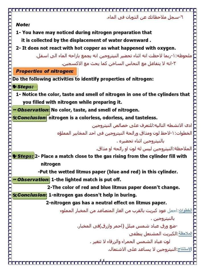 شرح لدرس nitrogen- للصف السادس- ترم أول - علوم لغات - ساينس